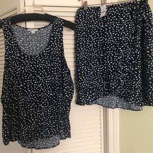 J Crew Mercantile skirt and tank outfit